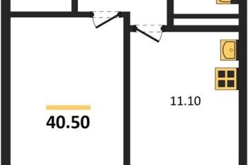 Фото №1: 1-комнатная квартира 40 м², 3/3 эт. - Берёзовый, мкр. жилой комплекс Нова Вита, ул. имени А.Н. Лодыгина, 6лит8