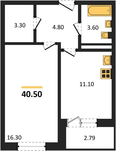 Фото №1: 1-комнатная квартира 40&nbsp;м², 3/3&nbsp;эт. - Берёзовый, Прикубанский внутригородской округ, Прогресс, жилой комплекс Прогресс, мкр. жилой комплекс Нова Вита, ул. имени А.Н. Лодыгина, 6лит8