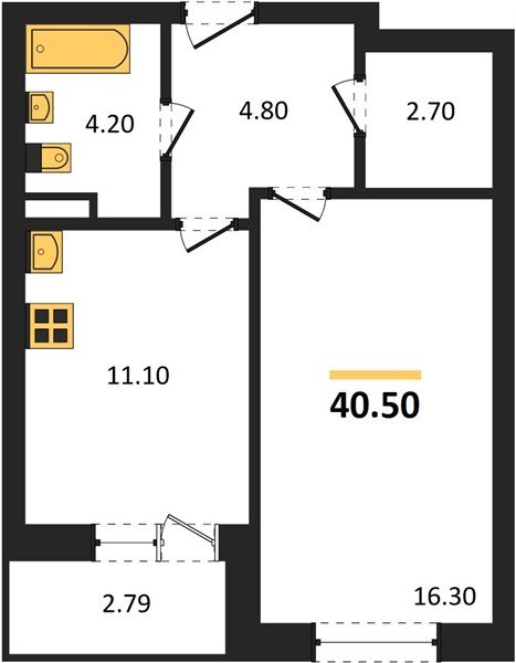 Фото №1: 1-комнатная квартира 40&nbsp;м², 1/3&nbsp;эт. - Берёзовый, Прикубанский внутригородской округ, Прогресс, жилой комплекс Прогресс, мкр. жилой комплекс Нова Вита, ул. имени А.Н. Лодыгина, 6лит8
