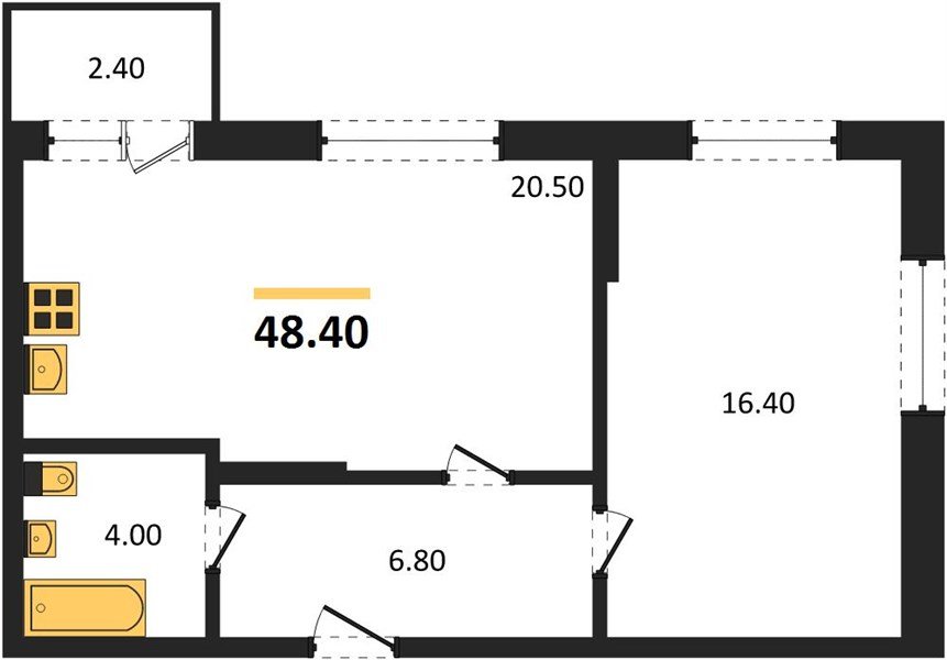 Фото №1: 1-комнатная квартира 48&nbsp;м², 1/3&nbsp;эт. - Берёзовый, Прикубанский внутригородской округ, Прогресс, жилой комплекс Прогресс, мкр. жилой комплекс Нова Вита, ул. имени А.Н. Лодыгина, 6лит8