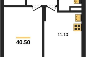 Фото №1: 1-комнатная квартира 40 м², 1/3 эт. - Берёзовый, мкр. жилой комплекс Нова Вита, ул. имени А.Н. Лодыгина, 6лит8