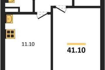 Фото №1: 1-комнатная квартира 41 м², 1/3 эт. - Берёзовый, мкр. жилой комплекс Нова Вита, ул. имени А.Н. Лодыгина, 6лит8