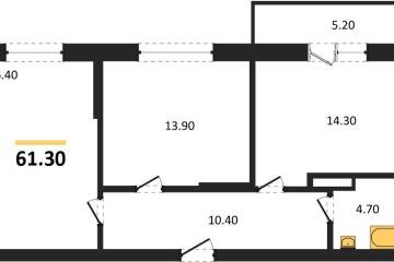 Фото №1: 2-комнатная квартира 61 м², 2/3 эт. - Берёзовый, мкр. жилой комплекс Нова Вита, ул. имени А.Н. Лодыгина, 6лит8