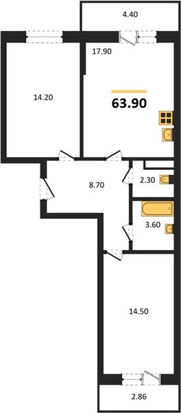 Фото №1: 2-комнатная квартира 63&nbsp;м², 2/3&nbsp;эт. - Берёзовый, Прикубанский внутригородской округ, Прогресс, жилой комплекс Прогресс, мкр. жилой комплекс Нова Вита, ул. имени А.Н. Лодыгина, 6лит8