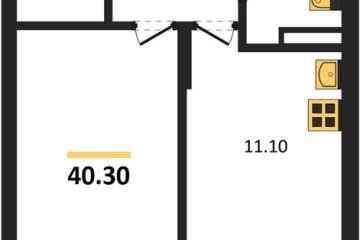 Фото №1: 1-комнатная квартира 40 м², 2/3 эт. - Берёзовый, мкр. жилой комплекс Нова Вита, ул. имени А.Н. Лодыгина, 6лит8
