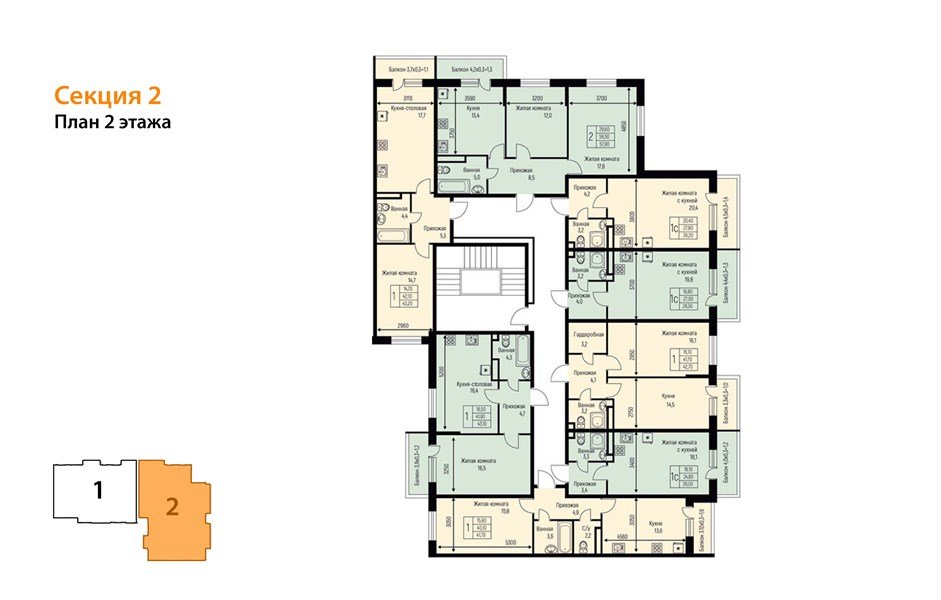 Фото №8: 1-комнатная квартира 42&nbsp;м², 2/3&nbsp;эт. - Берёзовый, Прикубанский внутригородской округ, Прогресс, жилой комплекс Прогресс, мкр. жилой комплекс Нова Вита, ул. имени А.Н. Лодыгина, 6лит11