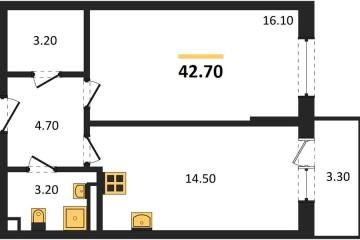 Фото №1: 1-комнатная квартира 42 м², 2/3 эт. - Берёзовый, мкр. жилой комплекс Нова Вита, ул. имени А.Н. Лодыгина, 6лит11