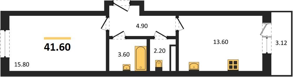 Фото №1: 1-комнатная квартира 41&nbsp;м², 2/3&nbsp;эт. - Берёзовый, Прикубанский внутригородской округ, Прогресс, жилой комплекс Прогресс, мкр. жилой комплекс Нова Вита, ул. имени А.Н. Лодыгина, 6лит11