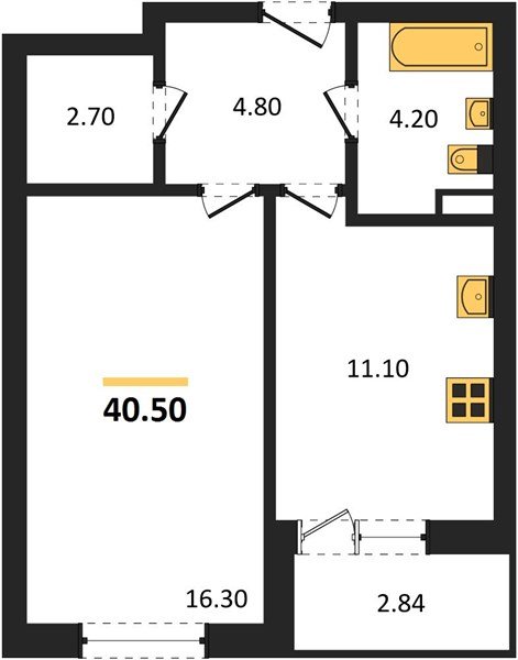 Фото №1: 1-комнатная квартира 40&nbsp;м², 1/3&nbsp;эт. - Берёзовый, Прикубанский внутригородской округ, Прогресс, жилой комплекс Прогресс, мкр. жилой комплекс Нова Вита, ул. имени А.Н. Лодыгина, 6лит11