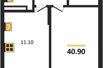 Фото №1: 1-комнатная квартира 40 м², 2/3 эт. - Берёзовый, мкр. жилой комплекс Нова Вита, ул. имени А.Н. Лодыгина, 6лит11