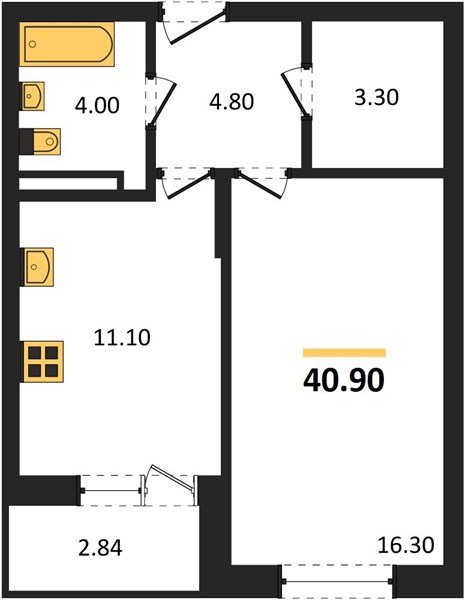 Фото №1: 1-комнатная квартира 40&nbsp;м², 2/3&nbsp;эт. - Берёзовый, Прикубанский внутригородской округ, Прогресс, жилой комплекс Прогресс, мкр. жилой комплекс Нова Вита, ул. имени А.Н. Лодыгина, 6лит11