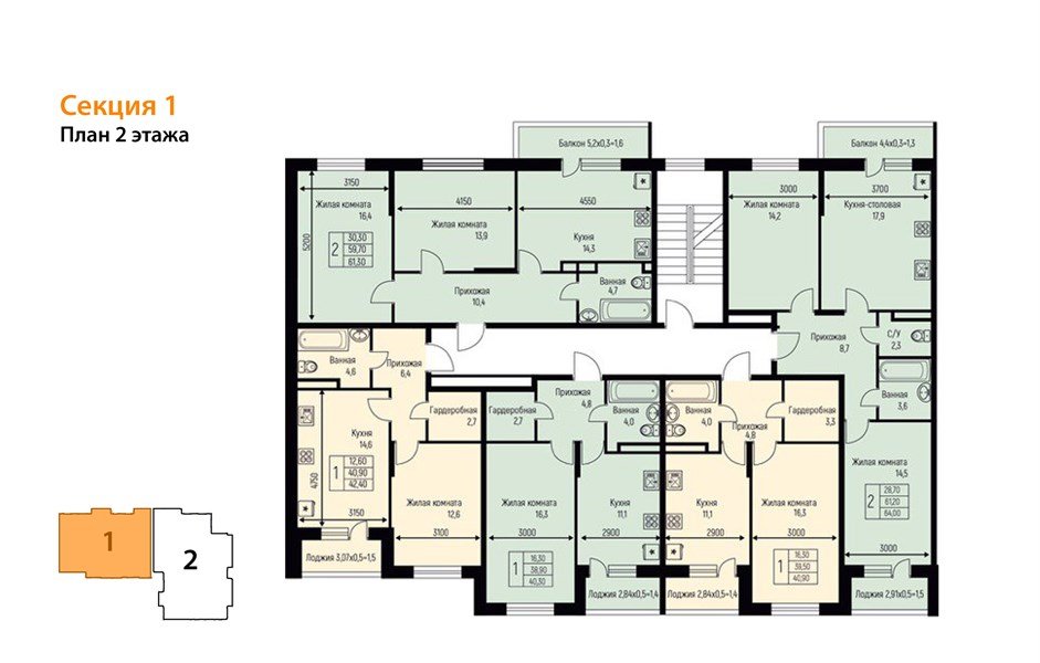 Фото №8: 1-комнатная квартира 40&nbsp;м², 2/3&nbsp;эт. - Берёзовый, Прикубанский внутригородской округ, Прогресс, жилой комплекс Прогресс, мкр. жилой комплекс Нова Вита, ул. имени А.Н. Лодыгина, 6лит11