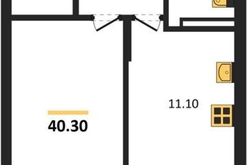 Фото №1: 1-комнатная квартира 40 м², 2/3 эт. - Берёзовый, мкр. жилой комплекс Нова Вита, ул. имени А.Н. Лодыгина, 6лит11