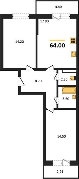 Фото №1: 2-комнатная квартира 64&nbsp;м², 2/3&nbsp;эт. - Берёзовый, Прикубанский внутригородской округ, Прогресс, жилой комплекс Прогресс, мкр. жилой комплекс Нова Вита, ул. имени А.Н. Лодыгина, 6лит11