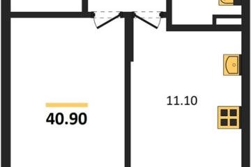 Фото №1: 1-комнатная квартира 40 м², 2/3 эт. - Берёзовый, мкр. жилой комплекс Нова Вита, ул. имени А.Н. Лодыгина, 6лит12