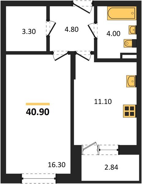 Фото №1: 1-комнатная квартира 40&nbsp;м², 2/3&nbsp;эт. - Берёзовый, Прикубанский внутригородской округ, Прогресс, жилой комплекс Прогресс, мкр. жилой комплекс Нова Вита, ул. имени А.Н. Лодыгина, 6лит12