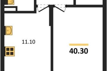 Фото №1: 1-комнатная квартира 40 м², 2/3 эт. - Берёзовый, мкр. жилой комплекс Нова Вита, ул. имени А.Н. Лодыгина, 6лит12