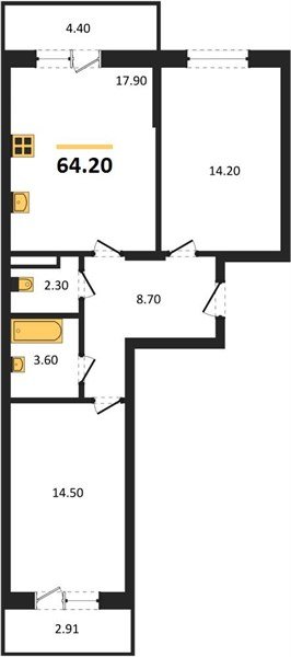 Фото №1: 2-комнатная квартира 64&nbsp;м², 2/3&nbsp;эт. - Берёзовый, Прикубанский внутригородской округ, Прогресс, жилой комплекс Прогресс, мкр. жилой комплекс Нова Вита, ул. имени А.Н. Лодыгина, 6лит12