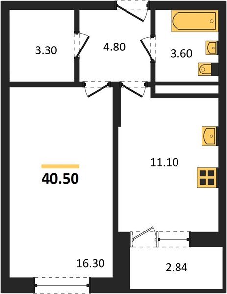 Фото №1: 1-комнатная квартира 40&nbsp;м², 3/3&nbsp;эт. - Берёзовый, Прикубанский внутригородской округ, Прогресс, жилой комплекс Прогресс, мкр. жилой комплекс Нова Вита, ул. имени А.Н. Лодыгина, 6лит12