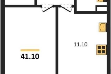 Фото №1: 1-комнатная квартира 41 м², 1/3 эт. - Берёзовый, мкр. жилой комплекс Нова Вита, ул. имени А.Н. Лодыгина, 6лит12