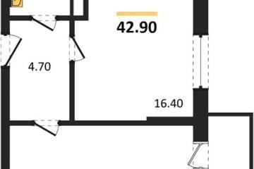 Фото №1: 1-комнатная квартира 42 м², 3/3 эт. - Берёзовый, мкр. жилой комплекс Нова Вита, ул. имени А.Н. Лодыгина, 6лит12
