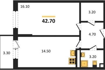 Фото №1: 1-комнатная квартира 42 м², 2/3 эт. - Берёзовый, мкр. жилой комплекс Нова Вита, ул. имени А.Н. Лодыгина, 6лит12