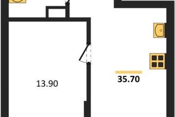 Фото №1: 1-комнатная квартира 35 м², 4/16 эт. - Краснодар, мкр. ЖК Грейд,