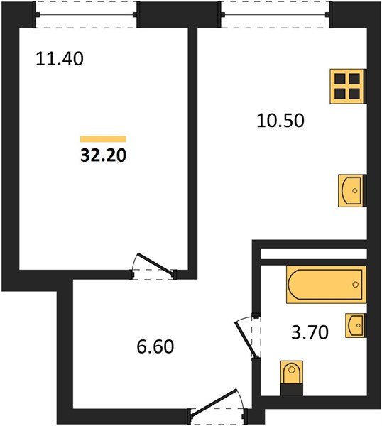 Фото №1: 1-комнатная квартира 32&nbsp;м², 10/16&nbsp;эт. - Краснодар, Прикубанский внутригородской округ, мкр. ЖК Грейд