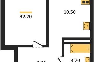 Фото №1: 1-комнатная квартира 32 м², 15/16 эт. - Краснодар, мкр. ЖК Грейд,
