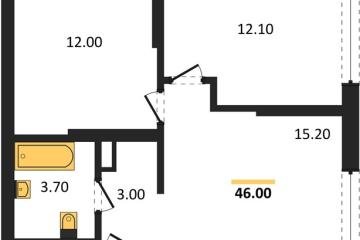 Фото №1: 2-комнатная квартира 46 м², 16/16 эт. - Краснодар, мкр. ЖК Грейд,