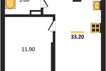 Фото №1: 1-комнатная квартира 33 м², 15/16 эт. - Краснодар, мкр. ЖК Грейд,