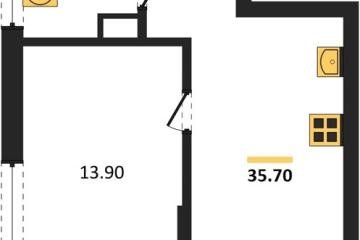 Фото №1: 1-комнатная квартира 35 м², 16/16 эт. - Краснодар, мкр. ЖК Грейд,