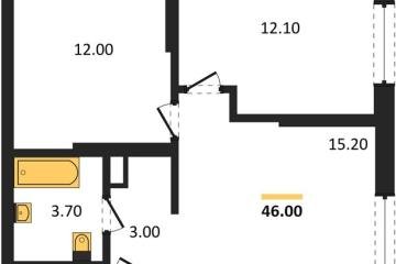 Фото №1: 2-комнатная квартира 46 м², 13/16 эт. - Краснодар, мкр. ЖК Грейд,
