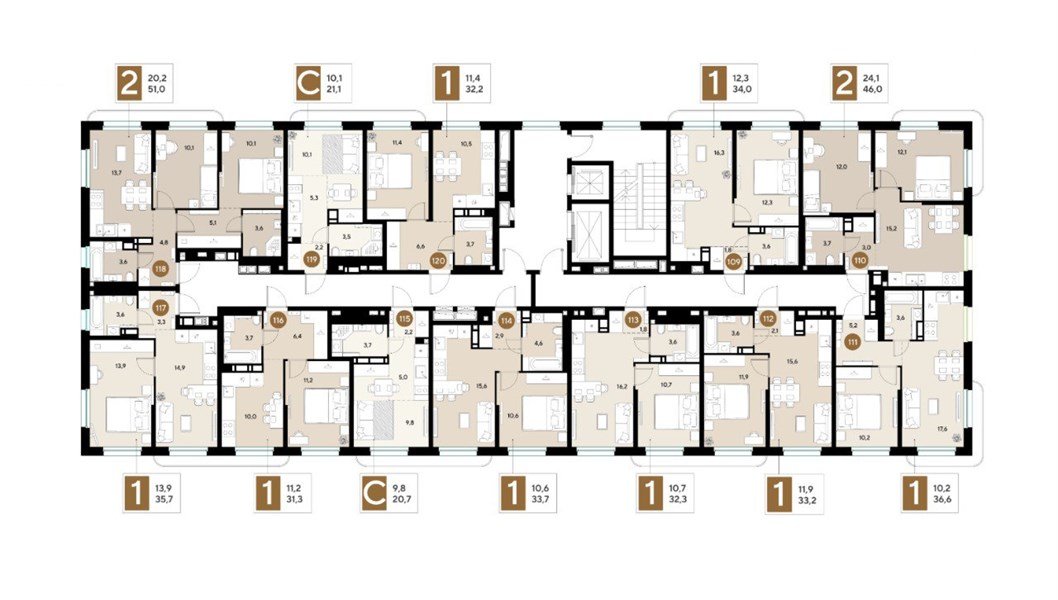 Фото №8: 1-комнатная квартира 34&nbsp;м², 11/16&nbsp;эт. - Краснодар, Прикубанский внутригородской округ, мкр. ЖК Грейд