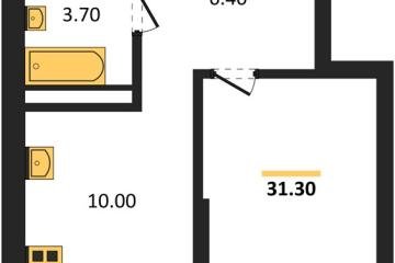 Фото №1: 1-комнатная квартира 31 м², 13/16 эт. - Краснодар, мкр. ЖК Грейд,
