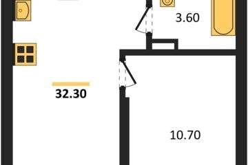Фото №1: 1-комнатная квартира 32 м², 13/16 эт. - Краснодар, мкр. ЖК Грейд,