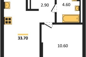 Фото №1: 1-комнатная квартира 33 м², 13/16 эт. - Краснодар, мкр. ЖК Грейд,