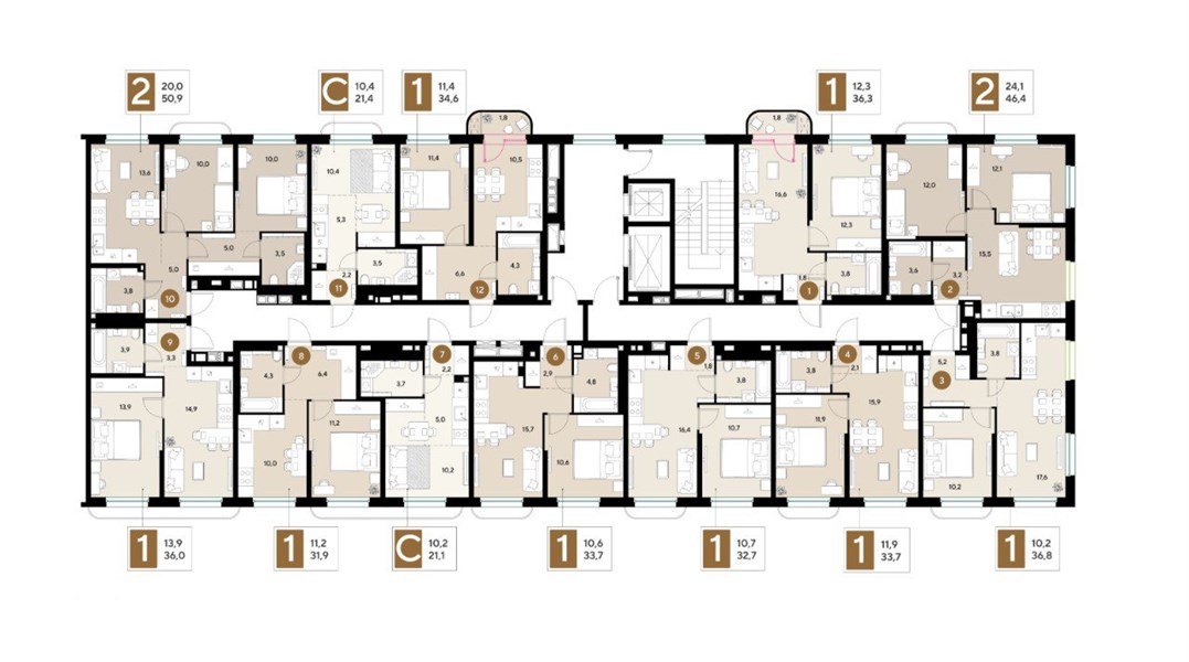 Фото №8: 1-комнатная квартира 34&nbsp;м², 2/16&nbsp;эт. - Краснодар, Прикубанский внутригородской округ, мкр. ЖК Грейд