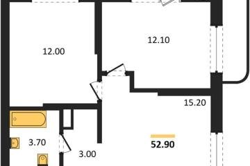 Фото №1: 2-комнатная квартира 52 м², 7/16 эт. - Краснодар, мкр. ЖК Грейд,