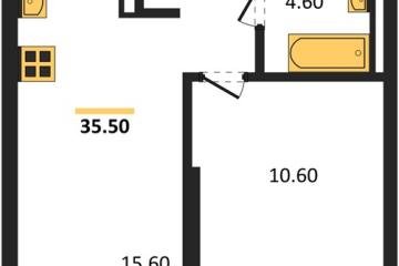 Фото №1: 1-комнатная квартира 35 м², 7/16 эт. - Краснодар, мкр. ЖК Грейд,