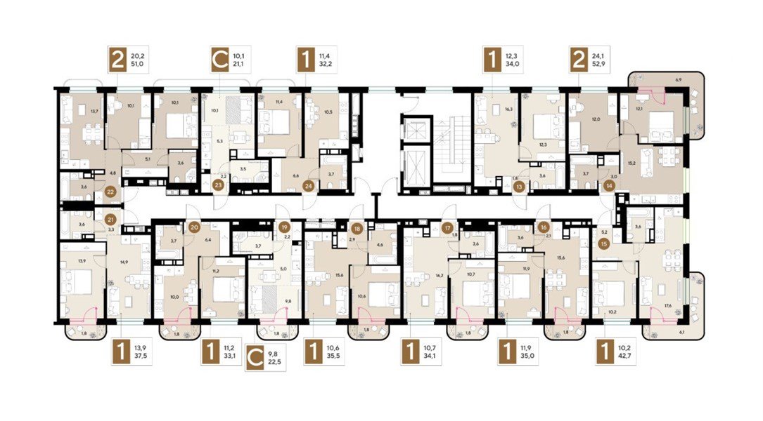 Фото №8: 1-комнатная квартира 34&nbsp;м², 9/16&nbsp;эт. - Краснодар, Прикубанский внутригородской округ, мкр. ЖК Грейд