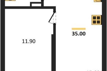 Фото №1: 1-комнатная квартира 35 м², 7/16 эт. - Краснодар, мкр. ЖК Грейд,