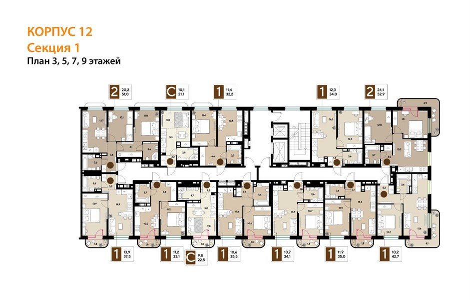 Фото №8: Студия 22&nbsp;м², 9/16&nbsp;эт. - Краснодар, Прикубанский внутригородской округ, мкр. ЖК Грейд