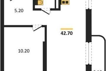 Фото №1: 1-комнатная квартира 42 м², 7/16 эт. - Краснодар, мкр. ЖК Грейд,