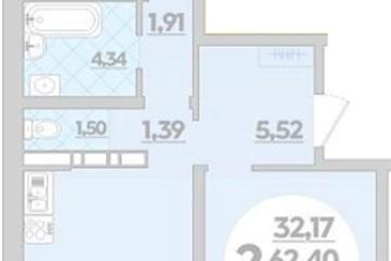 Фото №1: 2-комнатная квартира 64 м², 6/9 эт. - Майкоп,