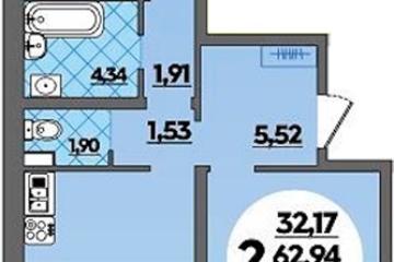 Фото №1: 2-комнатная квартира 64 м², 1/9 эт. - Майкоп,