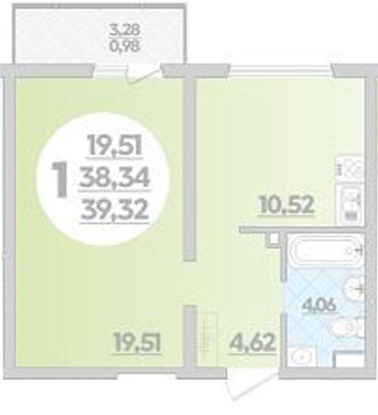 Фото №1: 1-комнатная квартира 39&nbsp;м², 1/9&nbsp;эт. - Майкоп