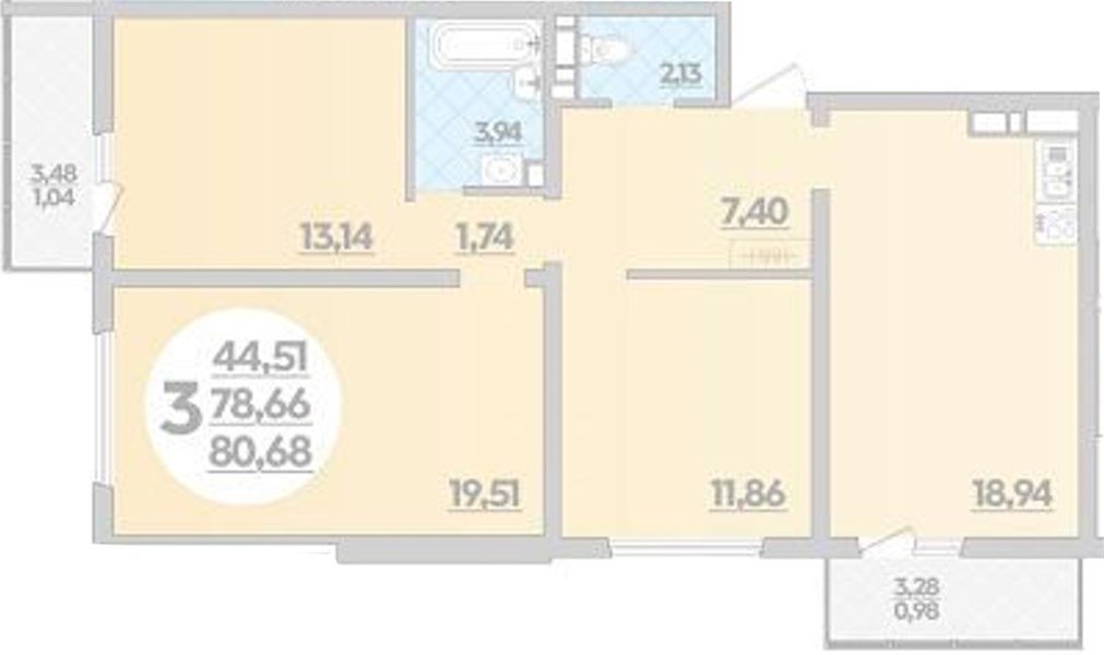Фото №1: 3-комнатная квартира 80&nbsp;м², 5/9&nbsp;эт. - Майкоп