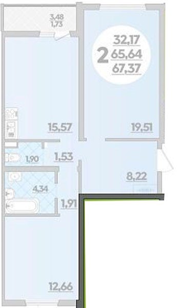 Фото №1: 2-комнатная квартира 67&nbsp;м², 1/9&nbsp;эт. - Майкоп
