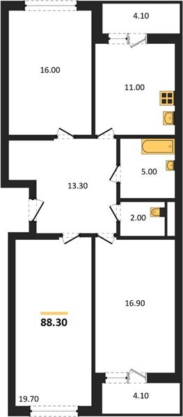 Фото №1: 3-комнатная квартира 88&nbsp;м², 1/18&nbsp;эт. - Краснодар, Прикубанский внутригородской округ, ЖК Бауинвест, мкр. ЖК Парк у Дома, ул. Героев-Разведчиков, 11к2